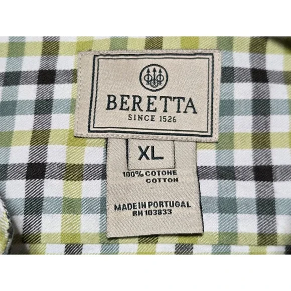 Beretta Plaid Button Up Shirts Men's XL Lot of 5‎ Cotton